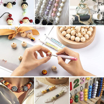 120 X 20mm Natural Wood Bead Unpainted Unfinished round Wooden Beads Spacer Ball - Aimall