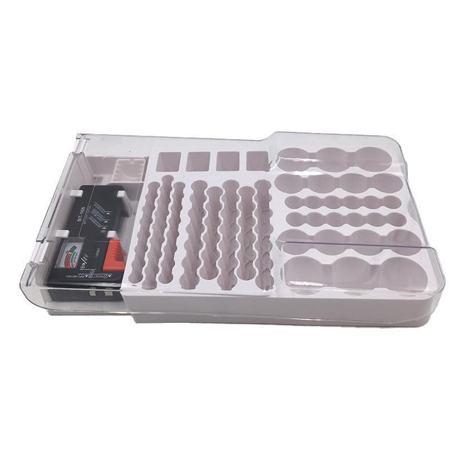 93 Slot Battery Storage Organizer Holder with Tester-Battery Caddy Rack Case Box - Aimall