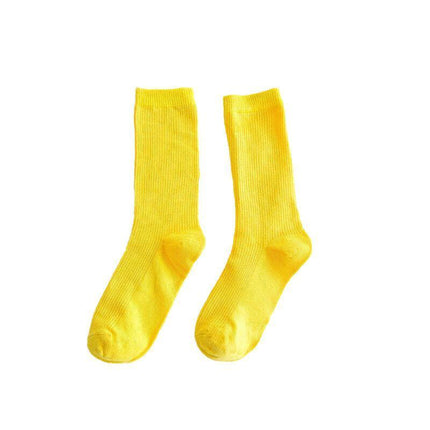 New Olid Pure Colour Formal Socks Cotton Fashion Casual Breathable Crew Socks - Aimall