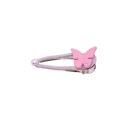 Simple and Cute Pink Metal Letter Hair Clip Accessory for Women and Girls