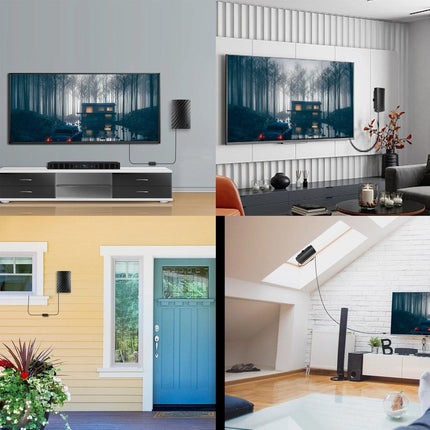 500 Mile HDTV Digital TV Antenna 4K 1080P Amplified Indoor Signal Booster Black