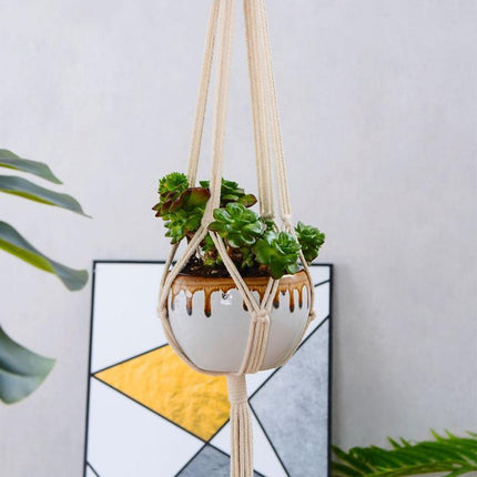 5x Pot Holder Macrame Plant Hanger Hanging Planter Basket Hemp Rope Braided New - Aimall
