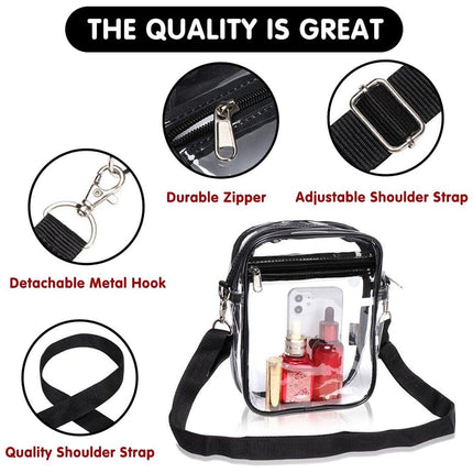 Transparent Crossbody Bag Clear Stylish Handbag for Men and Women Daily Use