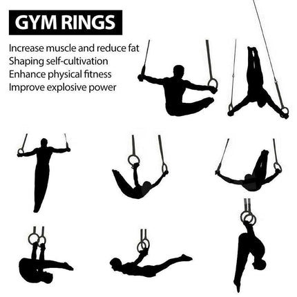 Adjustable Birch Gymnastics Rings for Home Fitness Exercise Equipment