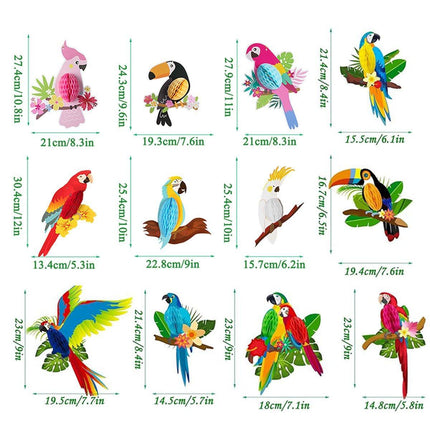 6/9/12pcs Parrot Charm Party Decoration Props Tropical Theme Decor Accessories