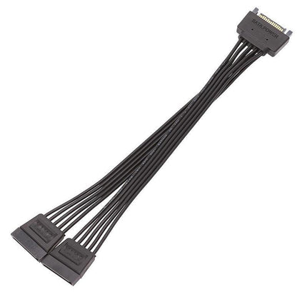 15 Pin SATA Power Y-Splitter Cable Adapter Extension 1 Male to 2 Female for HDD - Aimall