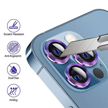For Apple iPhone 15 Pro/Pro Max Camera Lens Protector Glass Screen Metal Ring