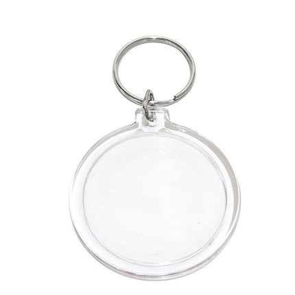 20PCS Keyring Clear Acrylic Photo Key Chain Picture Frame Blanks DIY Rings Gifts - Aimall