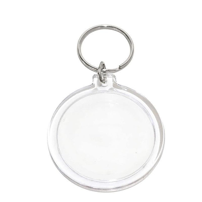 20PCS Keyring Clear Acrylic Photo Key Chain Picture Frame Blanks DIY Rings Gifts - Aimall