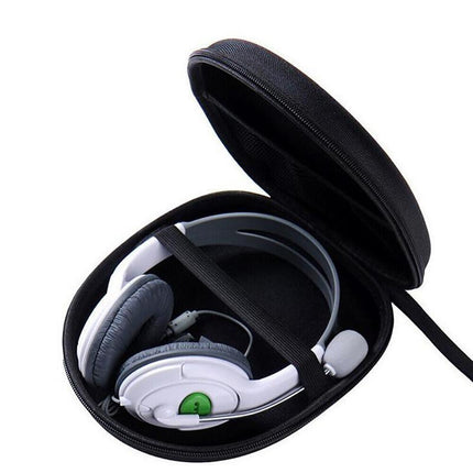 Earphone Case Headset Hard Carrying Box Headphone Storage Bag Black Universal - Aimall