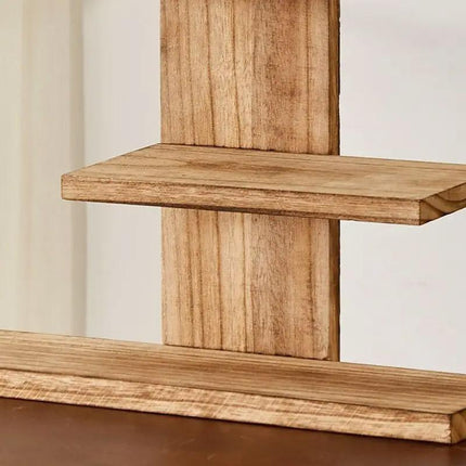 Wooden Desktop Tea Set Rack Display Stand Organizer Storage Shelf for Teaware