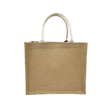 Unprinted Linen Handbag Good Product Companion Gift Linen Hemp Jute Shopping Bag - Aimall