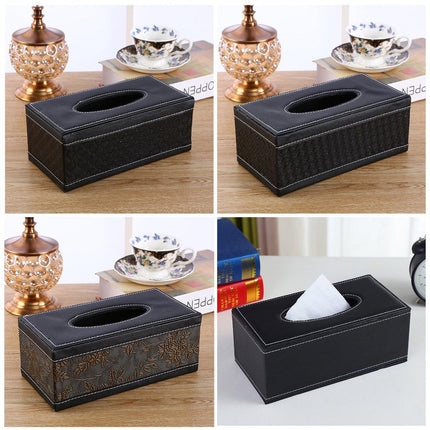 High-End PU Leather Tissue Box Holder for Hotel Home Office Decor Elegant Design