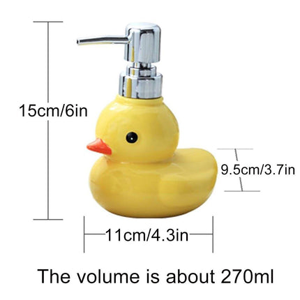 Cartoon Yellow Duck Ceramic Hand Sanitizer Lotion Bottle Press Dispenser Pump