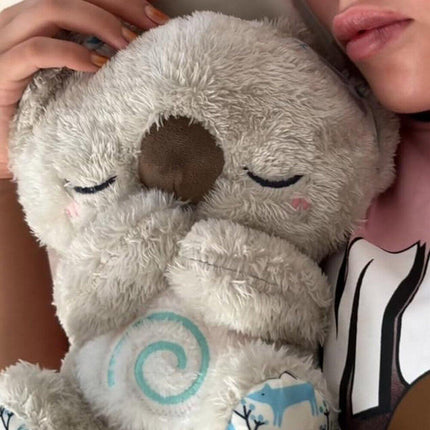 Luminous Sleeping Koala Plush Toy with Music for Early Learning and Soothing