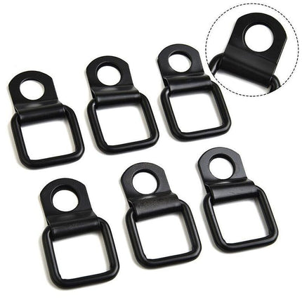 6PCS Black Heavy Duty Fixing Point Anchor Eye Tie Down Lashing Loop D-Ring Hook - Aimall