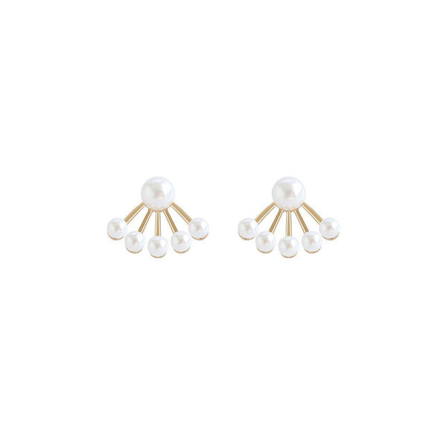 Premium Scalloped Pearl Stud Earrings Elegant Jewelry Women Fashion Accessories