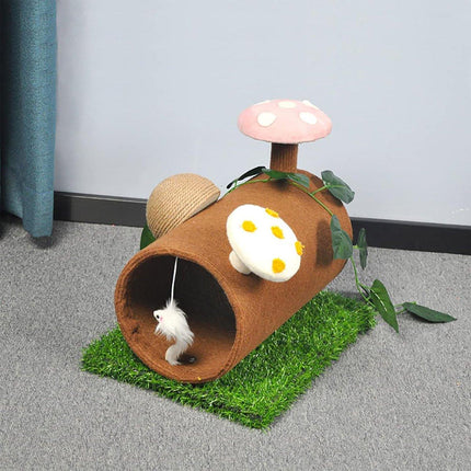 Multifunctional Cat Scratching Board Tree Pet Hut with Hole for Cats and Kittens