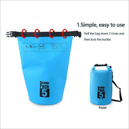 Black Waterproof Bag Dry Sack Fishing Camping Canoeing Outdoor 2/5/10/15/20/30 L - Aimall