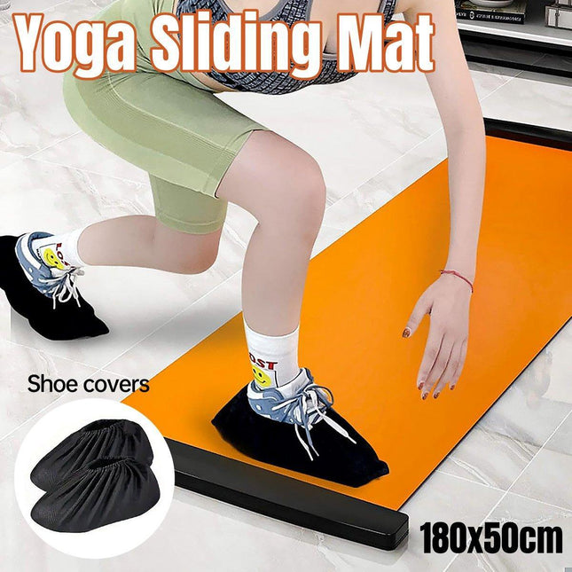 1PC Sliding Fitness Training Mat Home Gym Yoga Exercise Board with Shoe Covers