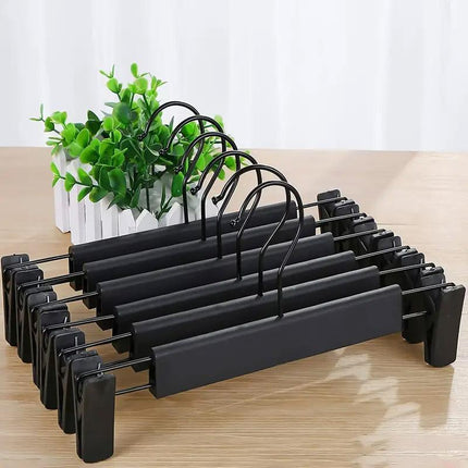 20pcs Black Plastic Pants Hanger Trousers Clips Durable Non Slip Clothes Hanger