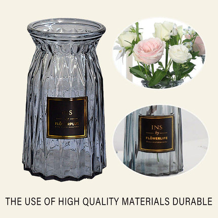 2 Pcs Glass Vase Hydroponic Flower Arrangement Vase for Living Room Decoration