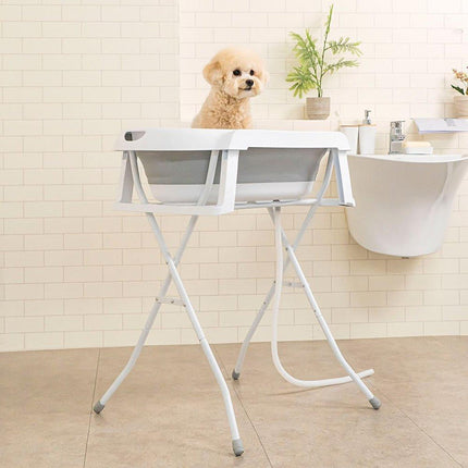 Pet Bath Tub Elevated Stand for Cats and Puppies Portable Bathing Tub for Pets