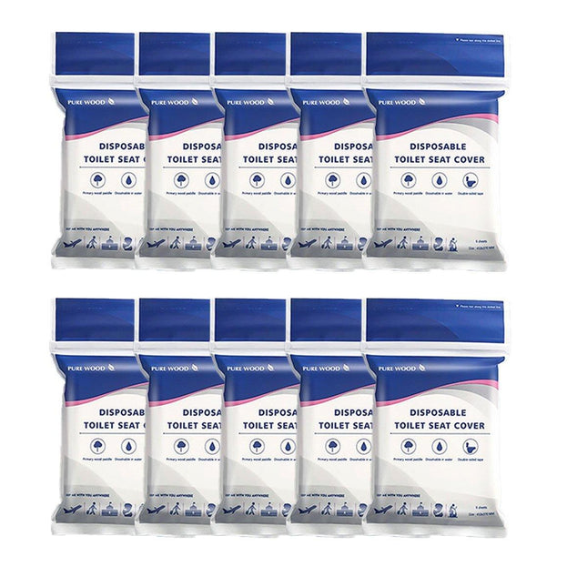 10PCS Disposable Water Soluble Toilet Seat Cover Travel Hygiene Paper Mat