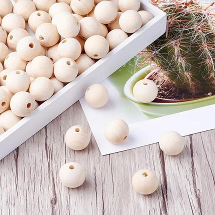 120 X 20mm Natural Wood Bead Unpainted Unfinished round Wooden Beads Spacer Ball - Aimall