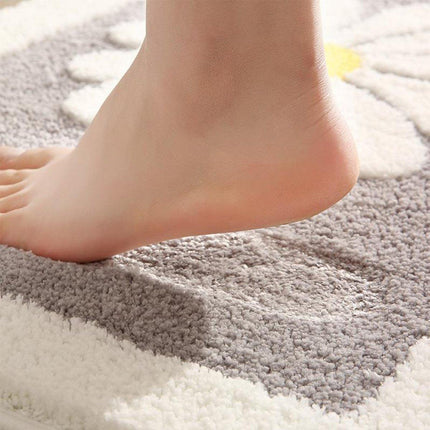 Non Slip Faux Cashmere Bath Mat Water Absorbent Floor Rug for Bathroom Doorway