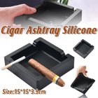 Square Silicone Cigar Ashtray Large Drop Resistant Ash Holder Tray