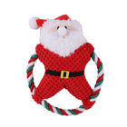 Pet Christmas Plush Toy Dog Chew Santa Penguin Gingerbread Durable Play Gift