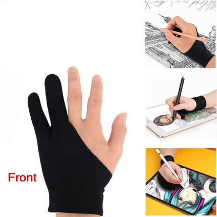 Two Finger Glove Artist Professional Graphic Tablet Sketch Drawing 4 Sizes Palm - Aimall