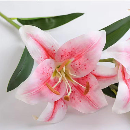 2PCS Artificial Lily Flowers Wedding Home Decor Fake Wild Lily Floral Stems