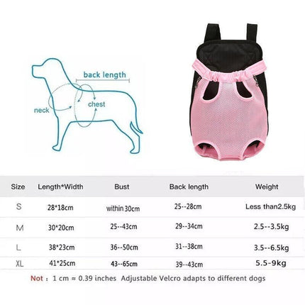 M Size Pet Carrier Dog Cat Puppy Front Back Backpack Shoulder Carry Sling Pouch Bag - Aimall