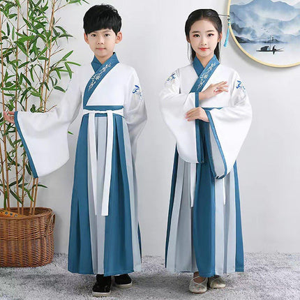 Traditional Chinese Conjoined Hanfu for Boys and Girls Elegant Festival Outfit