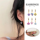 Colourful Geometric Earrings Glazed Zircon Fashion Dangle Sweet Jewelry