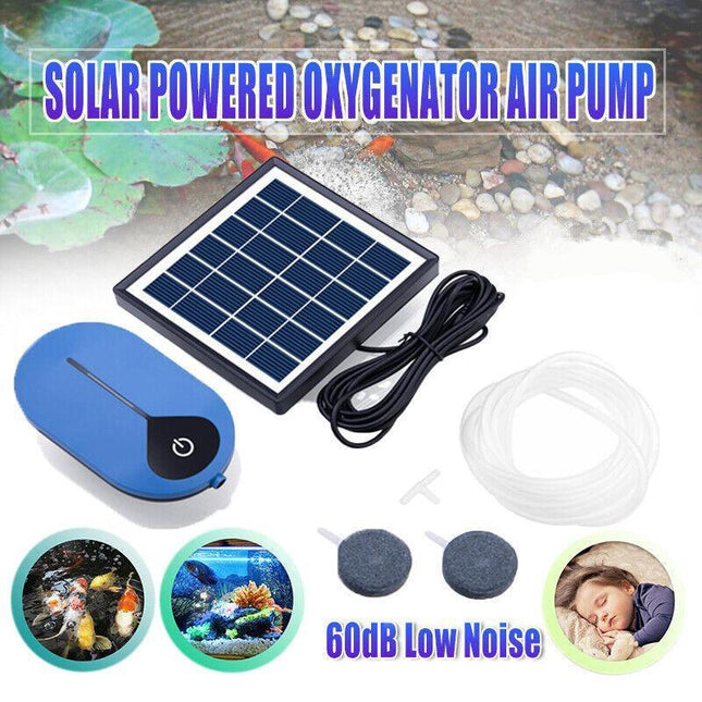 Auto Day/Night Solar Powered Oxygenator Air Pump Oxygen Aerator Fish Pond Pool - Aimall