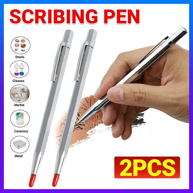 2x New Tungsten Carbide Scribing Pen Tip Steel Scriber Scribe Mark Marker Metal - Aimall