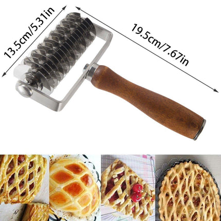 Pastry Pizza Roller Cutter Pull A Wheel for Dough Cookie Pie Steel Net Lattice