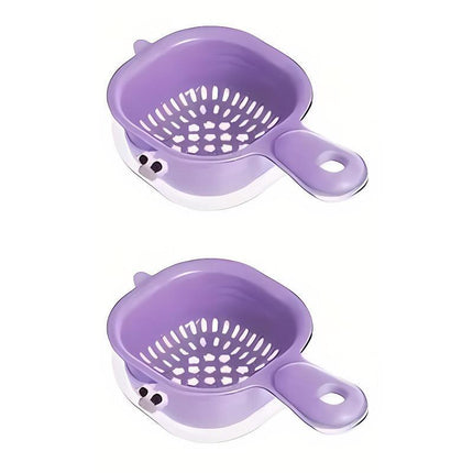 2in1 Double Layer Duckbill Draining Basket Water Vegetable Fruit Washing Basket