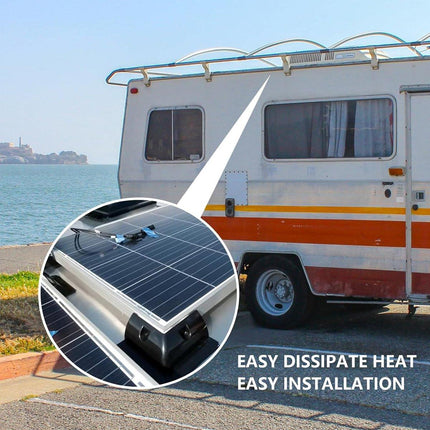 4x Solar Panel Mounting Bracket White Black Corner Set Kit Entry Caravan Boat