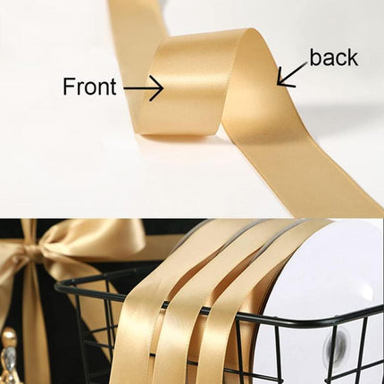 5/10PCS Thin Gift Wrapping Gold Ribbon Champagne Fabric Ribbons For Crafts - Aimall