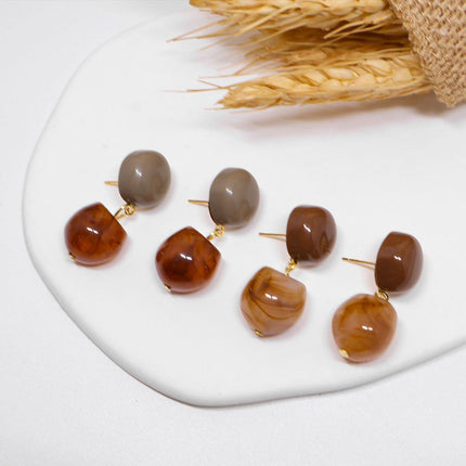 Vintage Coffee Earrings for Women Artistic Temperament Retro Style Jewellery