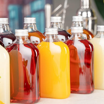 20x Clear Plastic Juice Bottles 250ml 350ml Reusable Milk Tea Beverage Bottles