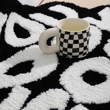 Absorbent Non Slip Letter Flocking Home Carpet Floor Mat Bed Blanket Bedroom Rug