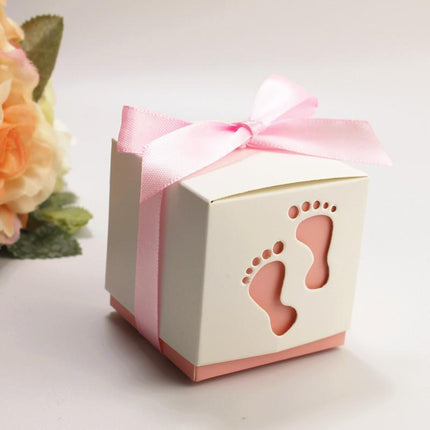 50X Shower Party Bomboniere Box 6x6x6cm with Ribbon for Birthday and Celebration Use