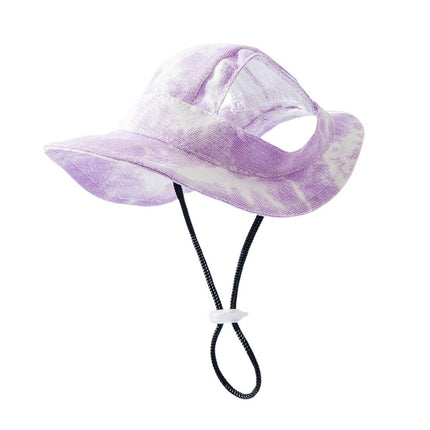 Adjustable Pet Hat with Cute Leaky Ears Sunscreen Fisherman Hat Four Seasons Use