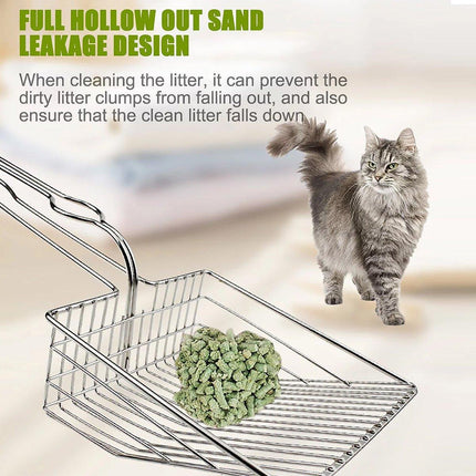 Metal Stainless Steel Cat Litter Shovel Metal Pet Cleaning Filter Scoop Durable - Aimall