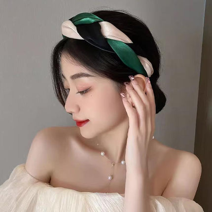 Women Headband Twist Hairband Knot Cross Tie Wide Headwear Hair Band Hoops Gift - Aimall